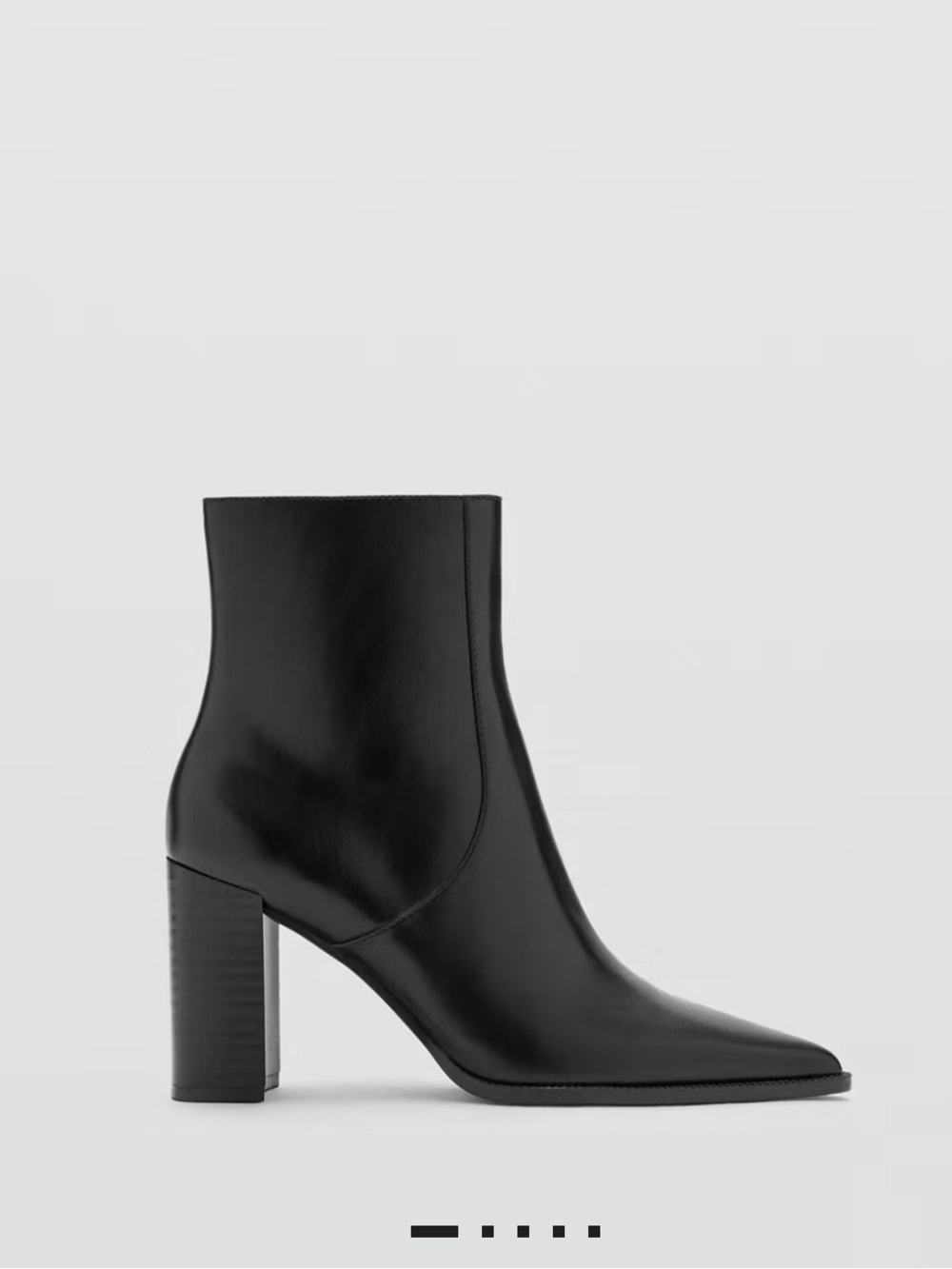 Mango Pointed Heel Ankle Boot - Black NWT